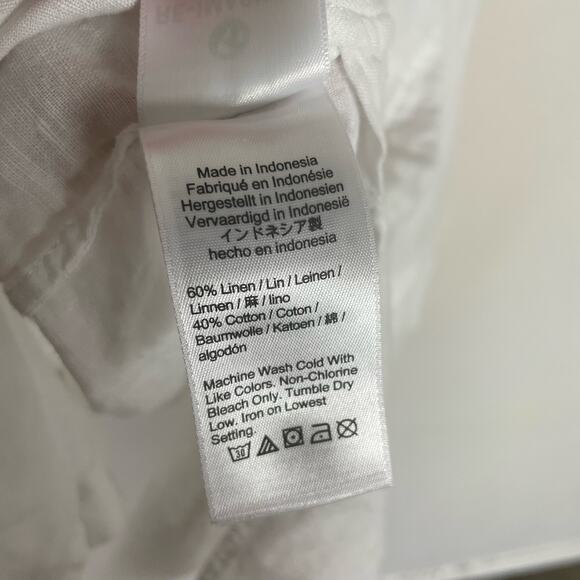 J Crew Classic Fit Linen Cotton Long Sleeve Button Up Beach Shirt US Women's XS - Picture 4 of 6